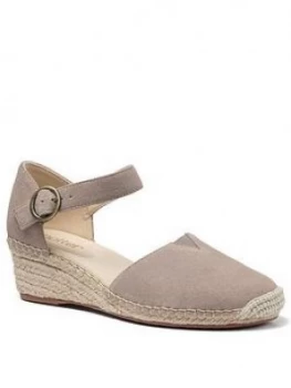 Image of Hotter Pacific Ankle Strap Wedge Heeled Sandals - Truffle