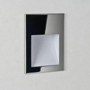 Image of LED 1 Light Outdoor Small Recessed Square Marker Wall Light Polished Stainless Steel IP65