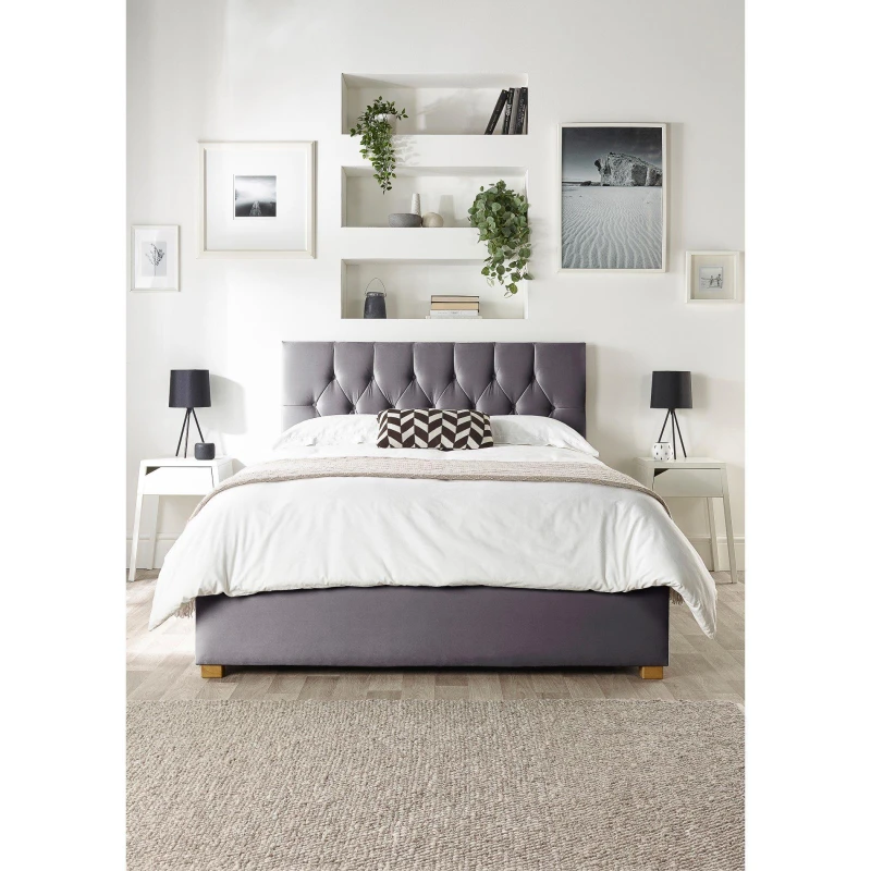 Image of Catherine Lansfield Boutique Ottoman Bed Steel unisex Single