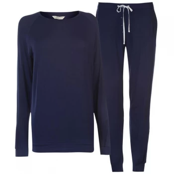 Image of Cyberjammies Cyberjammies Jersey Pyjama Set Womens - NAVY