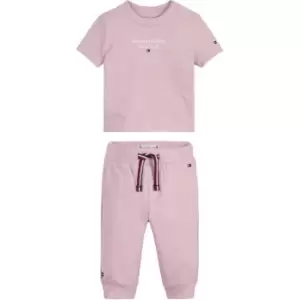Image of Tommy Hilfiger Baby Essential + Sweatpants Set - Pink