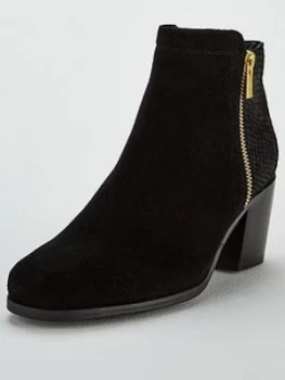 Image of Carvela Sabel Side Zip Snake Detail Ankle Boot - Black, Size 3, Women