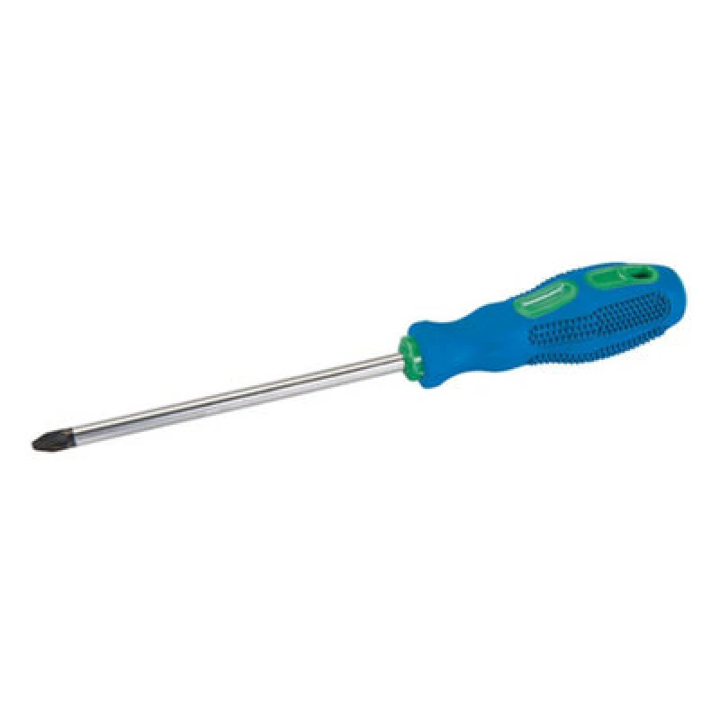 Image of Loops PZ2 x 100mm Pozidriv Screwdriver Soft Grip Handle & Hard Pozi Pozzi Head Driver Multi
