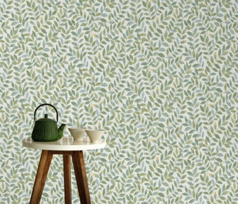 Image of Erismann Opus Ameroso Blown Vinyl Wallpaper - Green