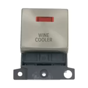 Image of Click Scolmore MiniGrid 20A Double-Pole Ingot & Neon Wine Cooler Switch Satin Chrome - MD023SC-WC