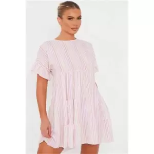 Image of I Saw It First Multi Stripe Frill Tiered Smock Dress - Multi