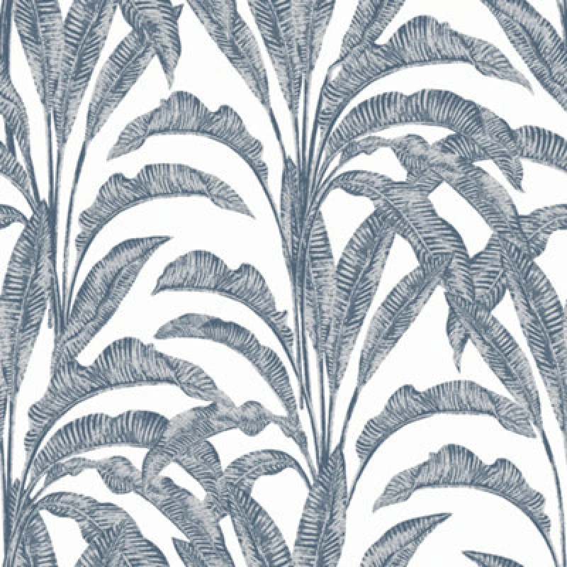 Image of Muriva Sansa Leaf Blue & White Botanical Wallpaper M61901