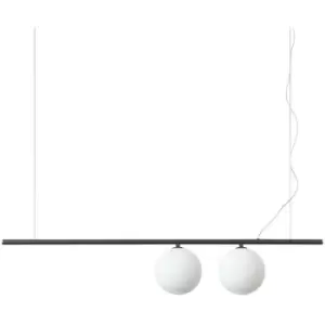 Image of Ideal Lux perline 2 Light Bar Pendant Ceiling Light Black