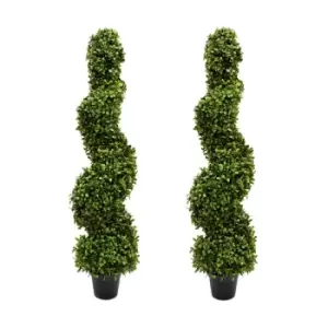 Image of GreenBrokers Artificial Boxwood Spiral Tree 90cm