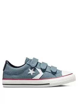 Image of Converse Star Player Ox Childrens Unisex Ev 3V Trainers -Blue/White, Blue/White, Size 11