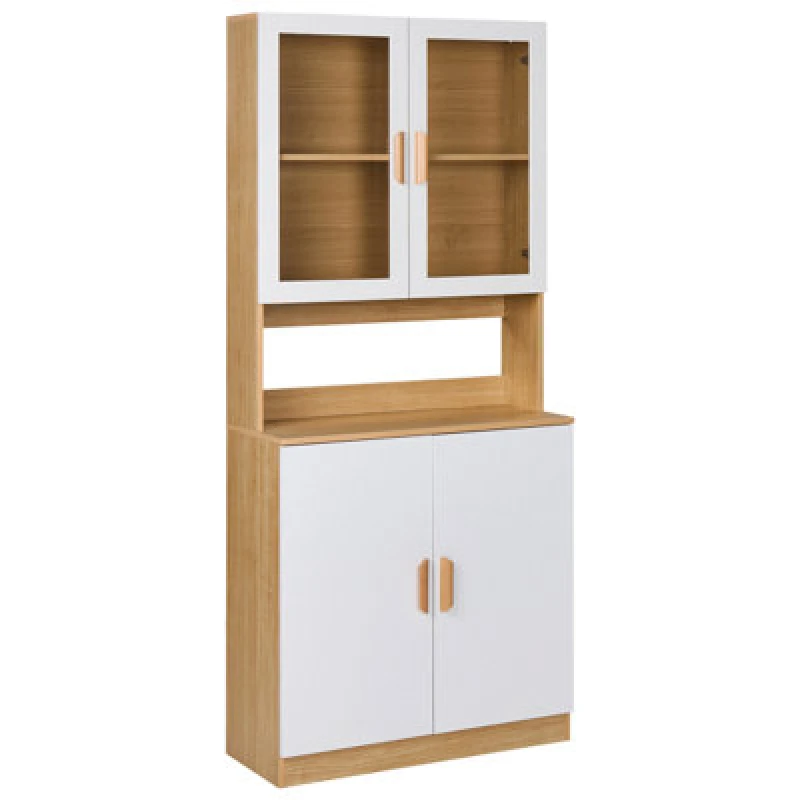 Image of Beliani Glass Display Cabinet Cygnet 80 Cm White