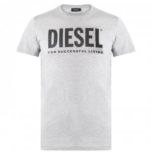 Image of Diesel Text Logo T Shirt - Grey 912
