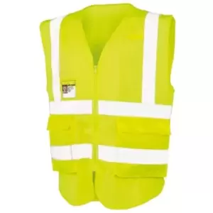 Image of SAFE-GUARD By Result Unisex Adult Executive Safety Vest (L) (Fluorescent Yellow) - Fluorescent Yellow