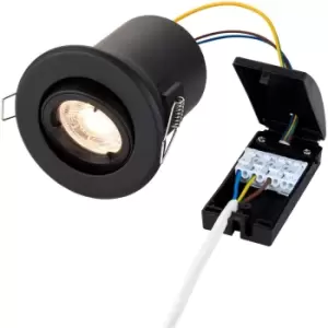 Image of Screwless Tiltable Recessed Ceiling Downlight - 50W GU10 Reflector - Fire Rated