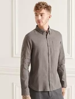 Image of Superdry Studios Brushed Flannel Shirt, Herringbone Size M Men