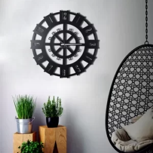 Image of Stone Black Decorative Metal Wall Clock