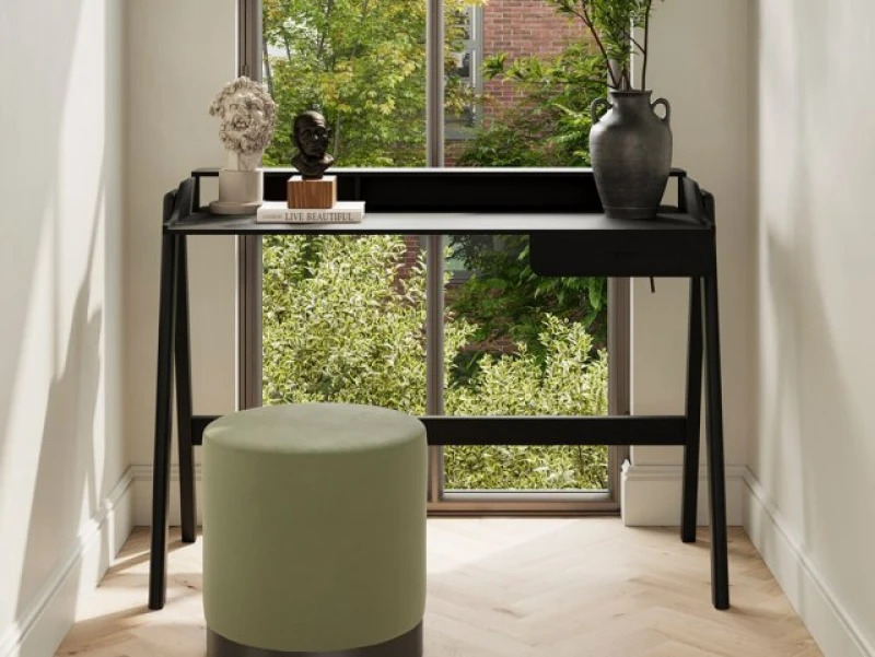 Image of LPD Lark Black 1 Drawer Study Desk