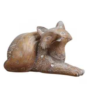 Image of Carved Sandstone Effect Fox Ornament