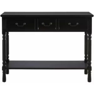 Image of Premier Housewares Heritage 3 Drawer Vintage Black Console Table