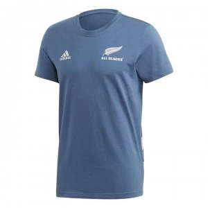Image of adidas New Zealand All Blacks Mens Cotton T Shirt - Blue