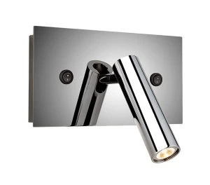 Image of LED 1 Light Indoor Wall Reading Light (Switched) Polished Stainless Steel