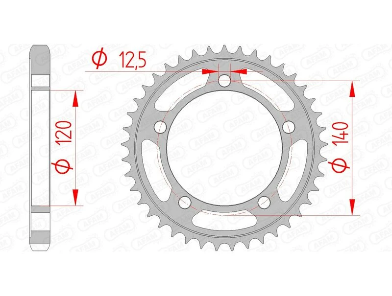 Image of AFAM Steel Standard Rear Sprocket 14911 - 530