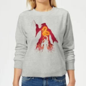 Image of Harry Potter Dumbledore Voldemort Womens Sweatshirt - Grey - S
