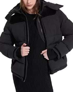 Image of The Kooples Hooded Short Down Puffer Jacket