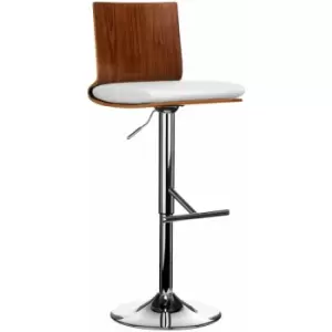 Image of Walnut Wood Bar Chair with Square Back - Premier Housewares
