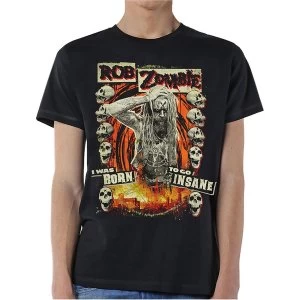 Image of Rob Zombie - Born to Go Insane Unisex Medium T-Shirt - Black