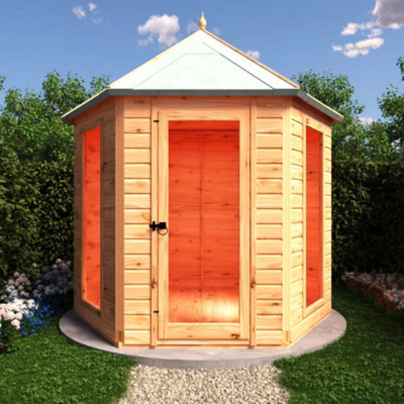 Image of Shire Welburn Hexagonal 8X7ft Summerhouse With 2 Opening Windows