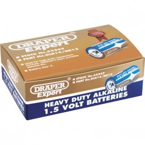 Image of Draper Trade Pack Heavy Duty C Alkaline Batteries Pack of 12