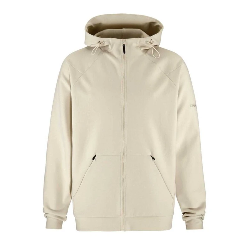 Image of CRAFT Mens ADV Join Full Zip Hoodie in Medium Beige Size: XS Medium Beige Male XS