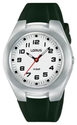 Image of Lorus Kids Dark Green Silicone Strap and White Dial RRX85GX9 Watch