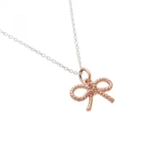 Image of Ladies Olivia Burton Rose Gold Plated Vintage Bow Charm Necklace