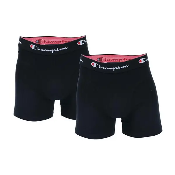 Image of Champion Black/Grey Two Pack Jacquard Waistband Boxers
