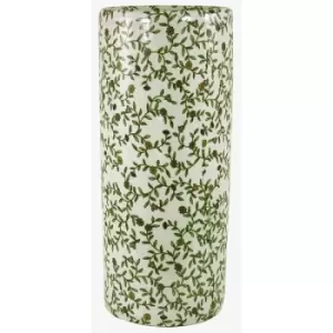 Image of Umbrella Stand Vintage Green & White Floral Design