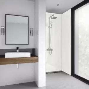 Image of Mermaid Frost Laminate Shower Wall Panel Tongue & Groove 2420mm x 585mm in White
