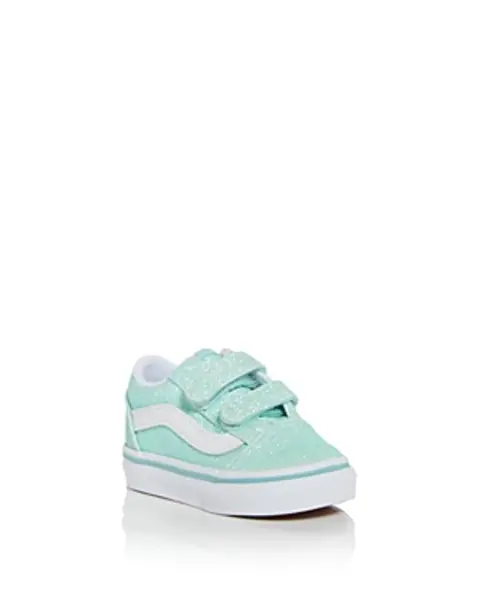 Image of Vans Unisex Old Skool V Glitter Low Top Sneakers - Baby, Toddler