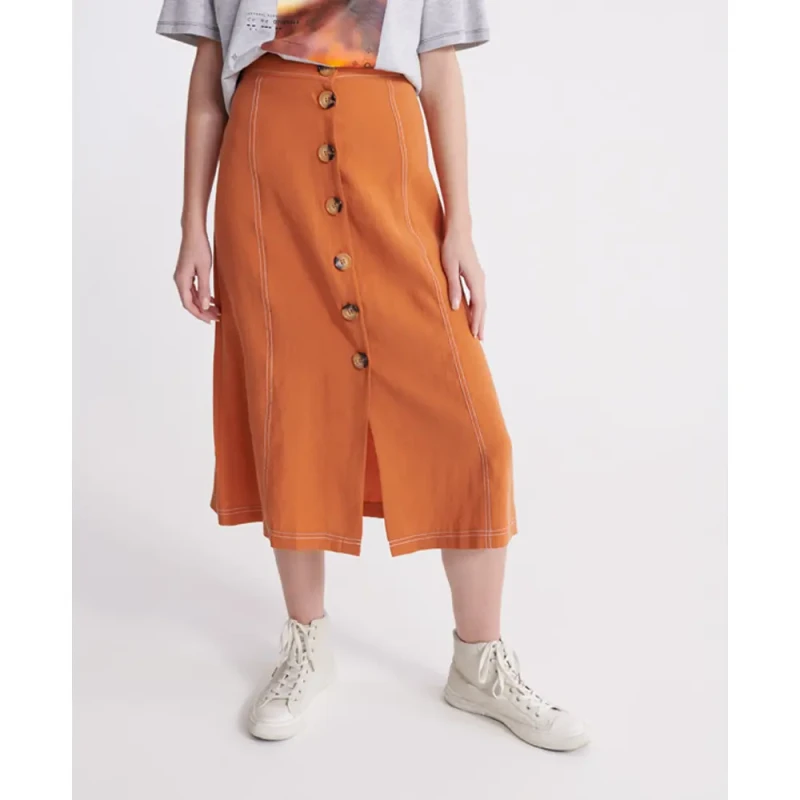 Image of Superdry Mid-length skirt For Her Superdry Valley Rouge Female 42