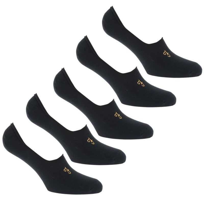Image of Farah Panari 5 Pack Invisiable Socks - Black One Size