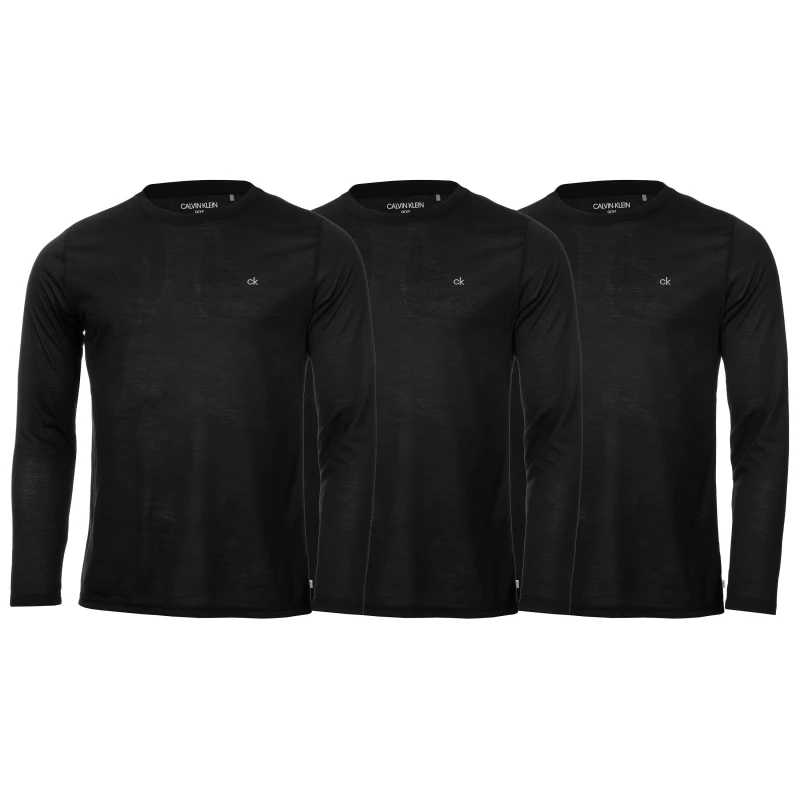 Image of Calvin Klein Golf CK G 3 Pk Ls Tee Blk/Blk/Blk male Small