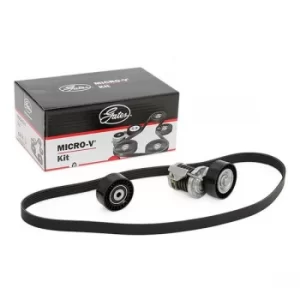 Image of GATES Poly V-Belt AUDI K016PK1263 Ribbed Belt,V Ribbed Belt,Multi V Belt,Poly Belt,V-Ribbed Belt Set