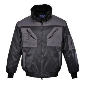 Image of Portwest PJ20 Pilot Jacket 2 Tone Black / Grey M