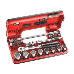 Image of Facom 3/8in Drive Metric Socket Detection Box 18 Piece