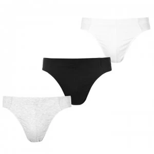 Image of Slazenger 3 Pack Briefs Mens - Black/Grey/Wht