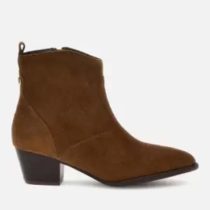 Image of Guess Womens Boyta Suede Western Boots - Cognac - UK 4