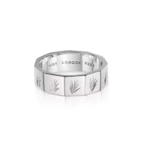 Image of Rings 925 Sterling Silver Engraved Geometric Band Ring Sterling Silver