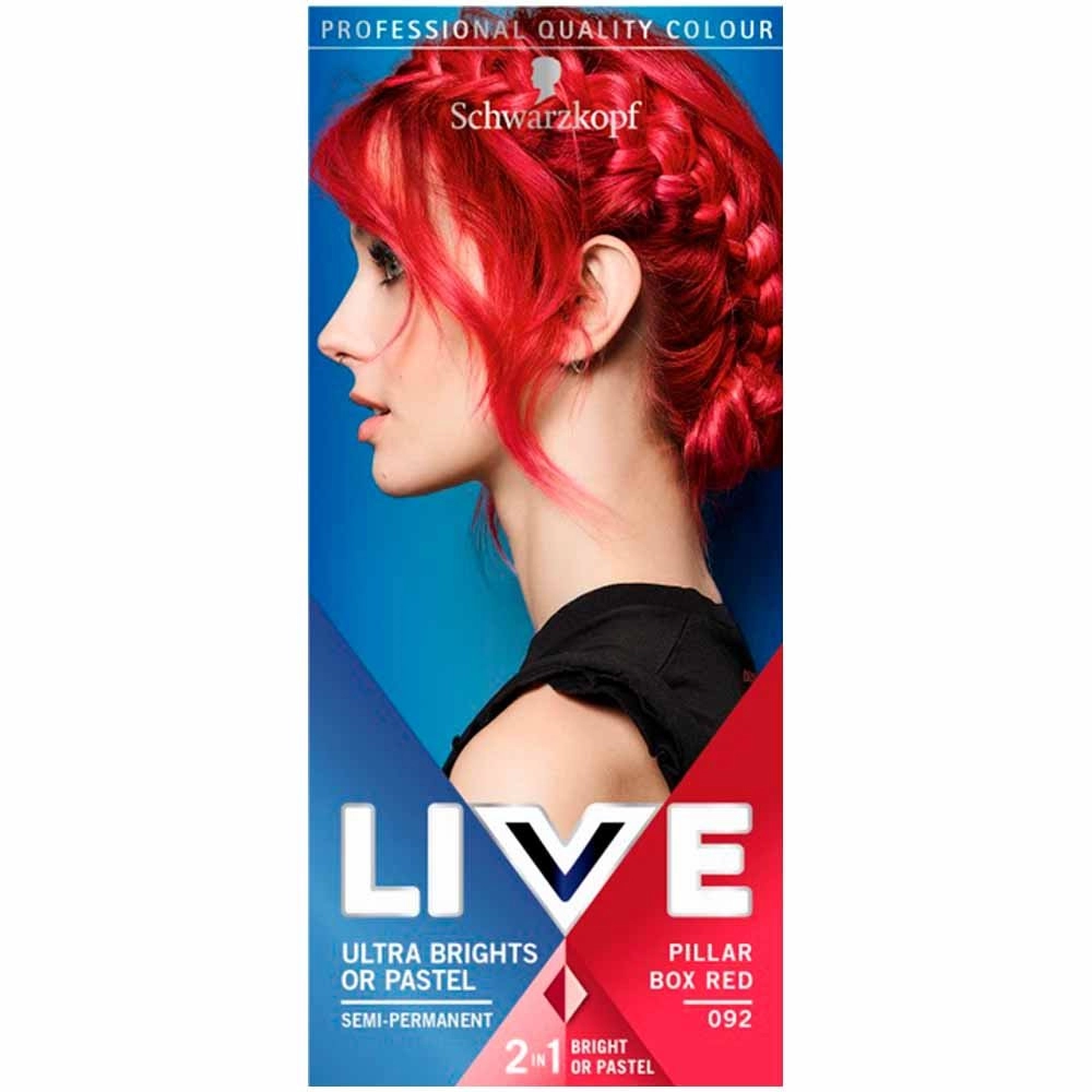 Image of Schwarzkopf LIVE Ultra Brights 092 Pillar Box Red Hair Dye Red
