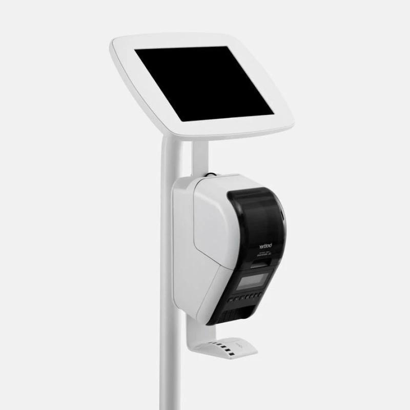 Image of Bouncepad Original Floorstanding + Brother Printer Mount (inc USB Cable) Apple iPad 10th Gen 10.9 (2022) White Covered Front Camera an